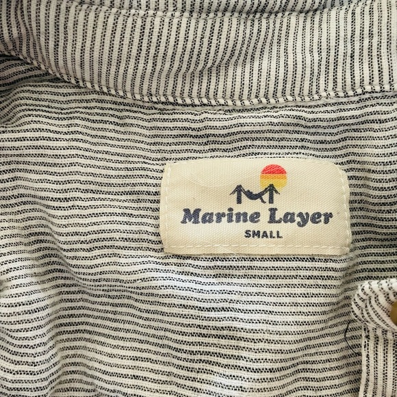 Marine Layer Grey Stripe Half Button Top - Picture 7 of 9